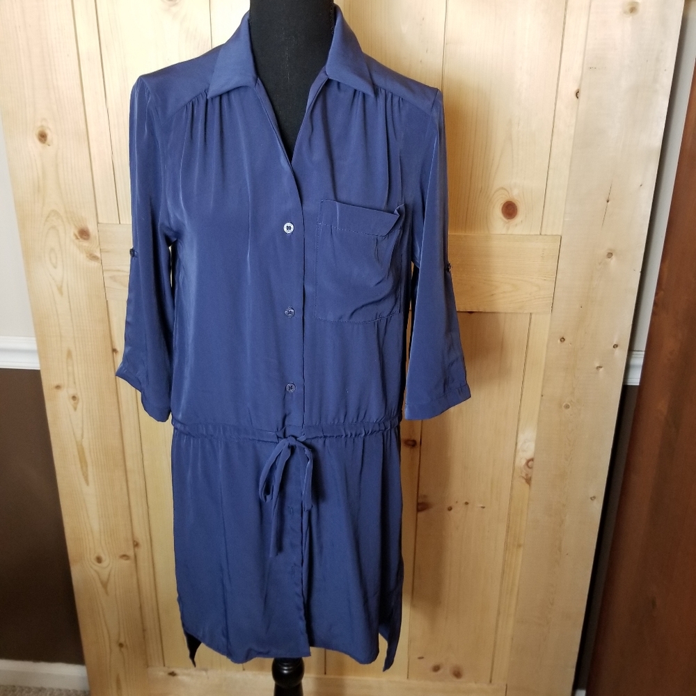 GLAM Drop Waist Cargo High Low Shirt Dress